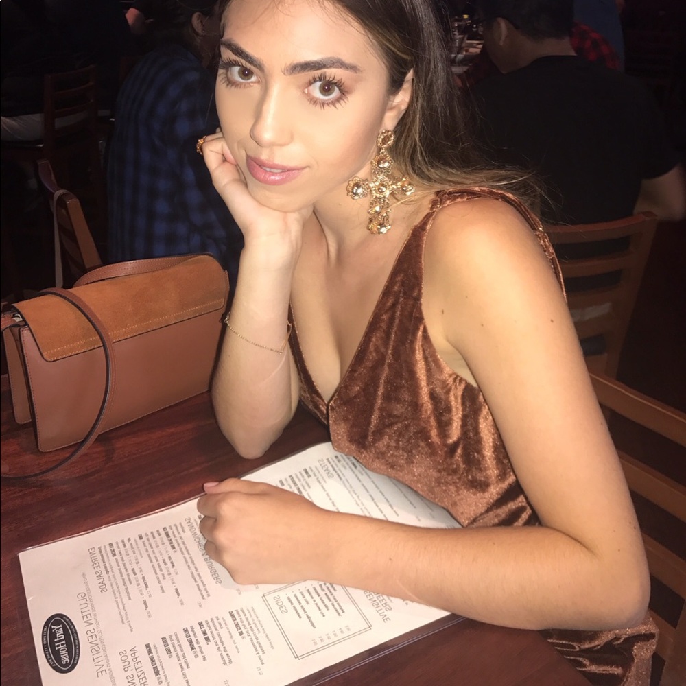 Rusty orange velvet romper
